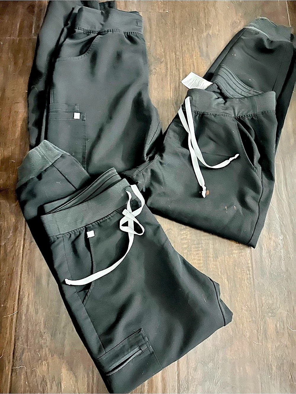 Lot of 3 Figs Black Scrub Pants M/R. 2 Joggers, 1 Cargo
